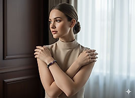 Ametist Kaplangözü Doğaltaş Enerji Bilekliği