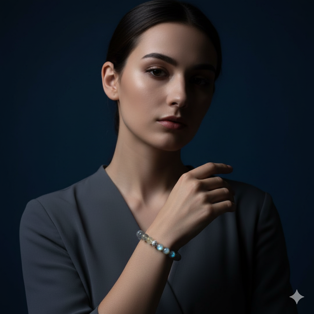 Labradorit ve Sitrin Taşı Bileklik